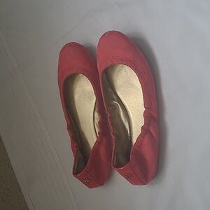 COACH PINK SATEEN CANVAS LOGO FLATS 8.5